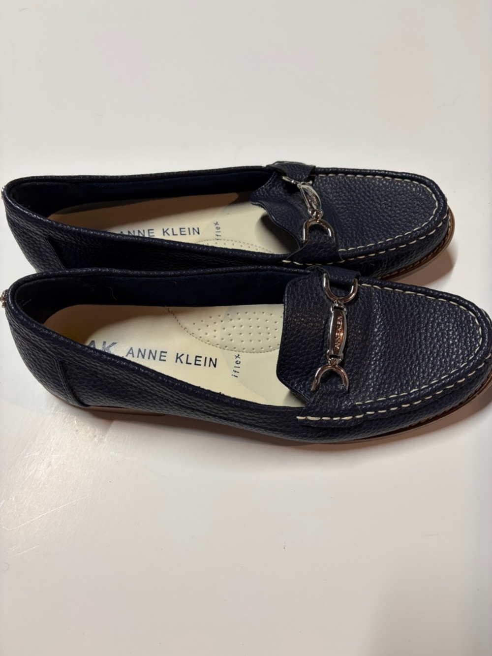 Anne Klein AK Navy Loafers Comfort iFlex Driving Moc Shoes Size 9 - Picture 3 of 9